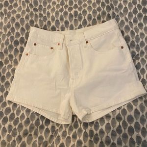 Levi’s white jean shorts